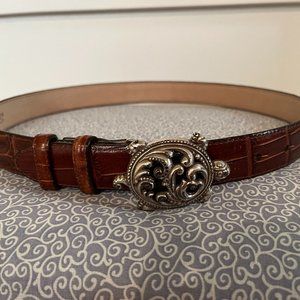 Brighton Ladies Leather Belt with Turtle Buckle Sz ML (32)